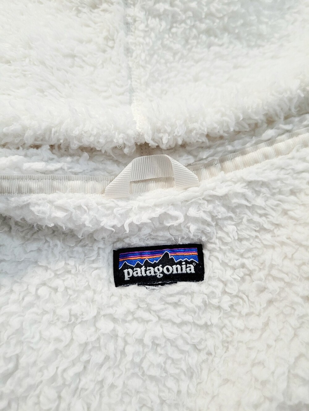 Patagonia Los Gatos Fleece Hoodie Jacket Women's Ivory Full Zip Teddy Sherpa Med - Picture 12 of 13